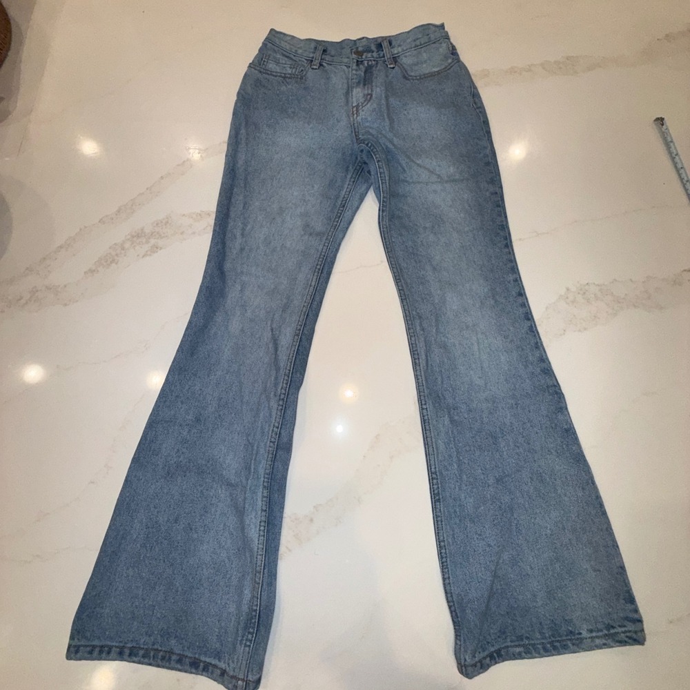 J. Galt Shanghai Light Wash Flare Jeans High Waisted 100% Cotton Small RR168
